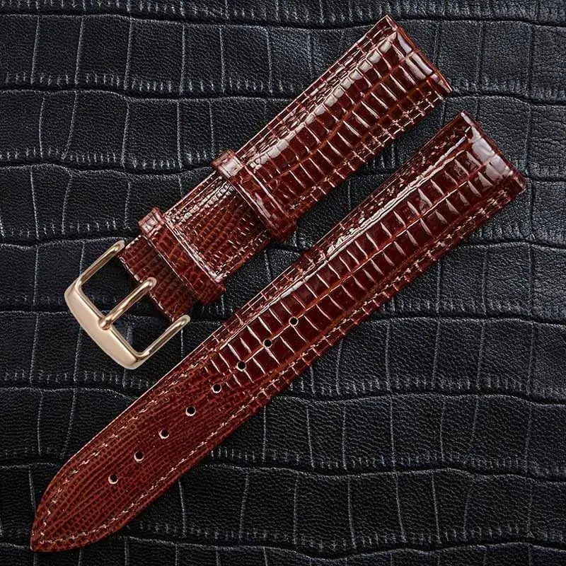 TicWatch Pro 5, Pro 3 & E3 Lizard-Embossed Leather Buckle Band