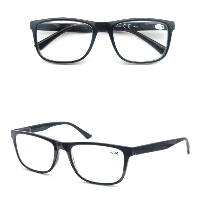Oversize Reading Glasses Men Women Rectangle Frame Sun Readers Eyeglasses Spring Hinge Lightweight Wear with Diopter +1.0 - +4.0