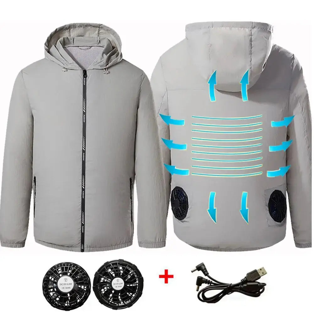 Summer Essentials Portable USB Electric Fan Cooling Jacket for Men