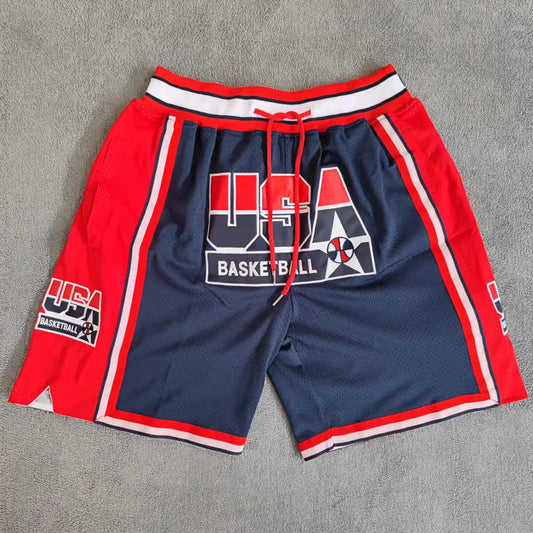 Pantalones Cortos de Baloncesto Bordados con Bolsillos