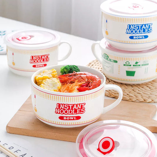 Bol de ramen de fideos instantáneos de cerámica