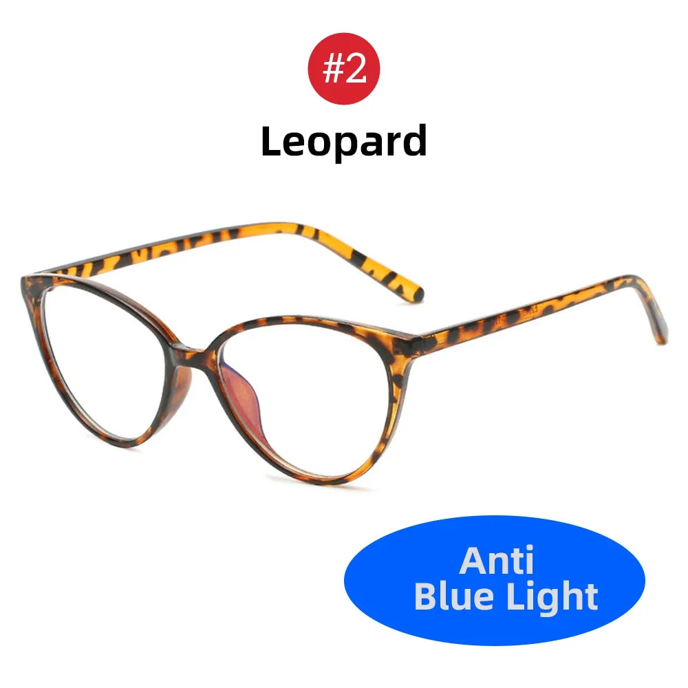 VIVIBEE Women Cat Eye Blue Light Blocking Glasses Office Computer Glasses Frame Female Leopard Ladies 2026 Fashion Goggles