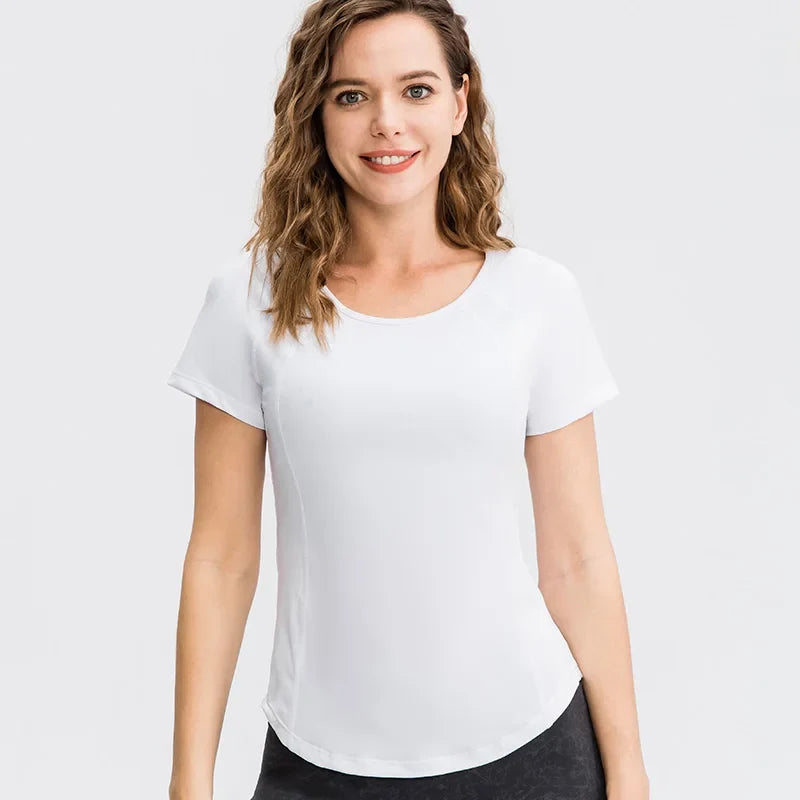 Women's Breathable Mesh Running Shirt   Quick Dry  Elastic Yoga Top