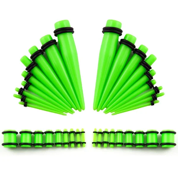 36pcs/lot Acrylic Ear Gauge Taper and Plug Stretching Kits Mixed Color