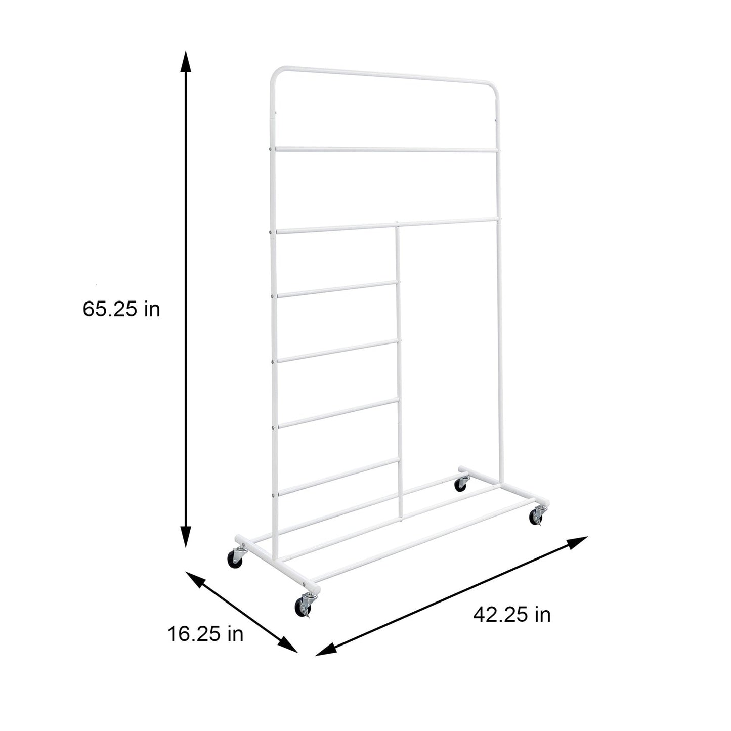 Estante para secar ropa multiusos, plegable, color blanco