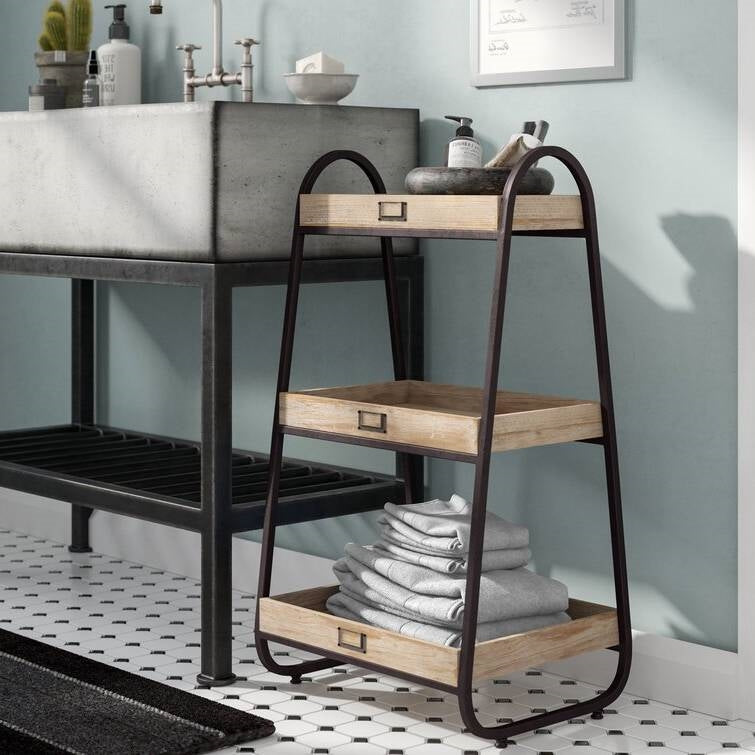 Estantería de almacenamiento de baño de 3 niveles independiente industrial
