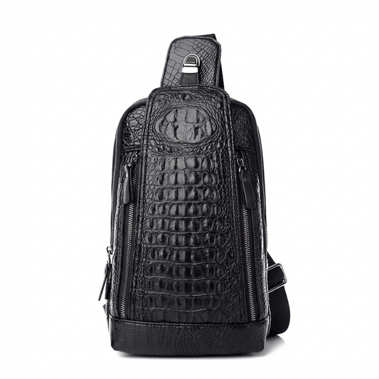 Bandolera de cuero con diseño de cocodrilo – Sofisticada y práctica