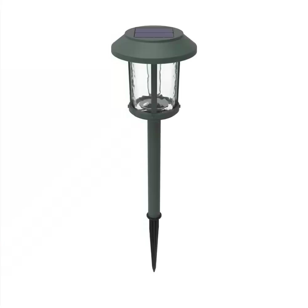 Juego de 4 luces LED solares para exteriores en verde con estacas de tierra para jardín