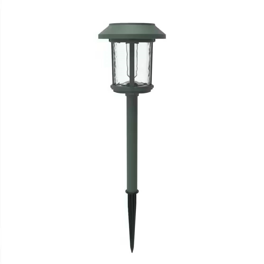 Juego de 4 luces LED solares para exteriores en verde con estacas de tierra para jardín