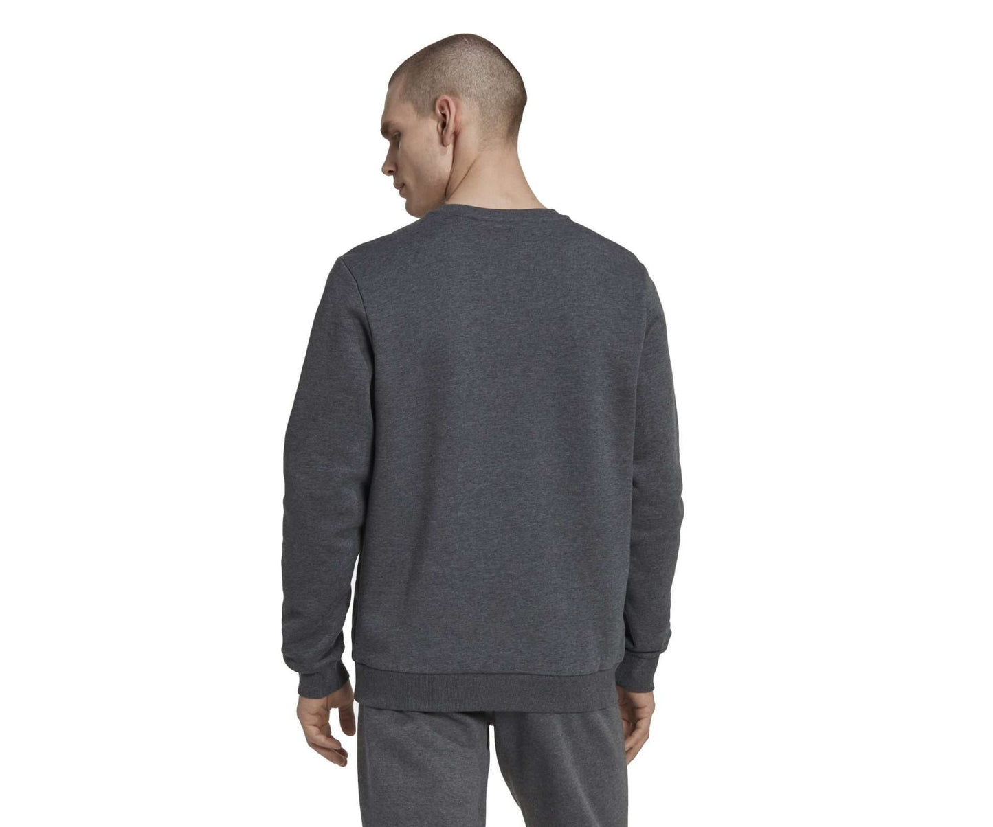 adidas Men's Essentials Big Logo Sweatshirt - DARK GREY / HEATHER WHITE