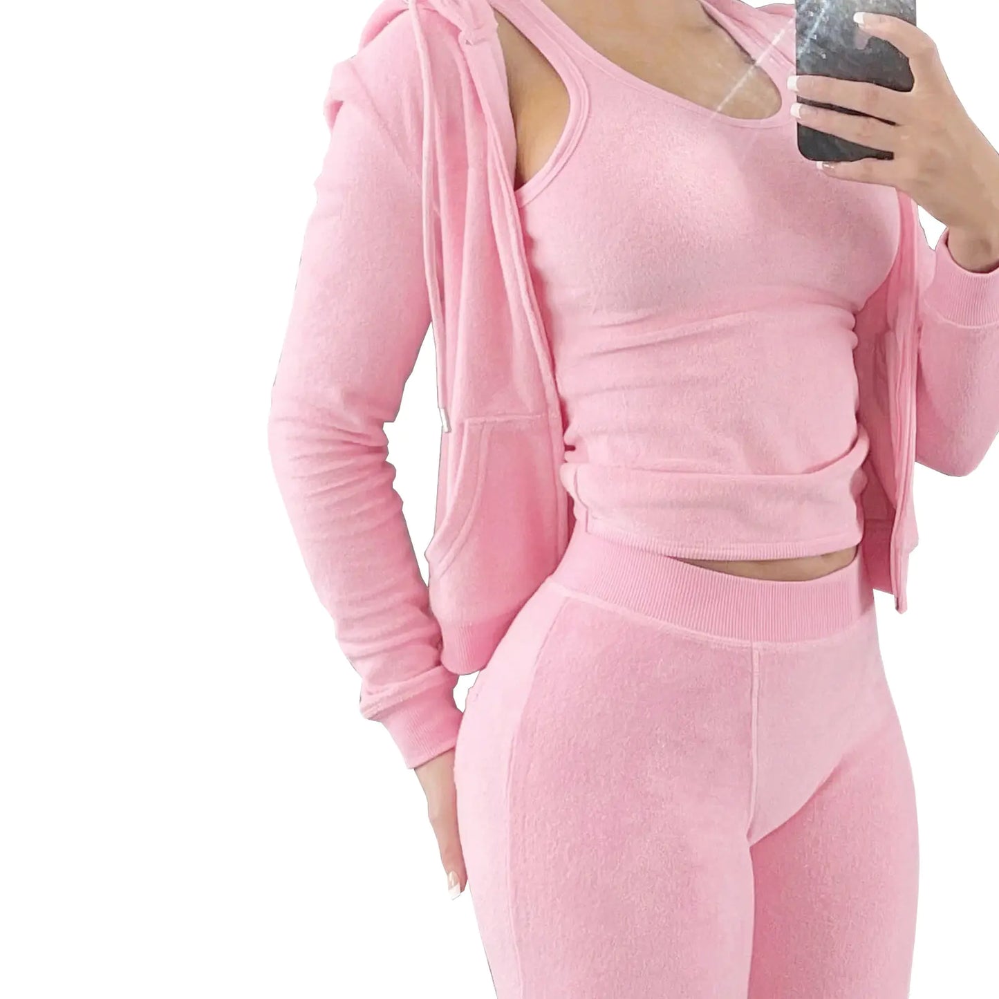 HR8235 Women's Autumn Winter Hooded Vest Set