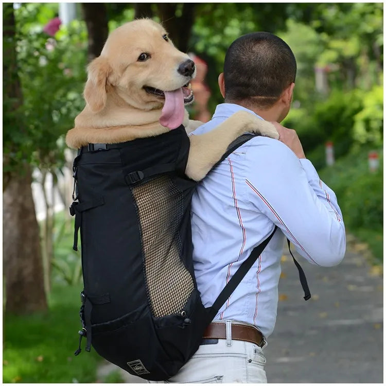 Mochila de transporte para perros, senderismo, viajes, ventilación al aire libre, malla deportiva para exteriores