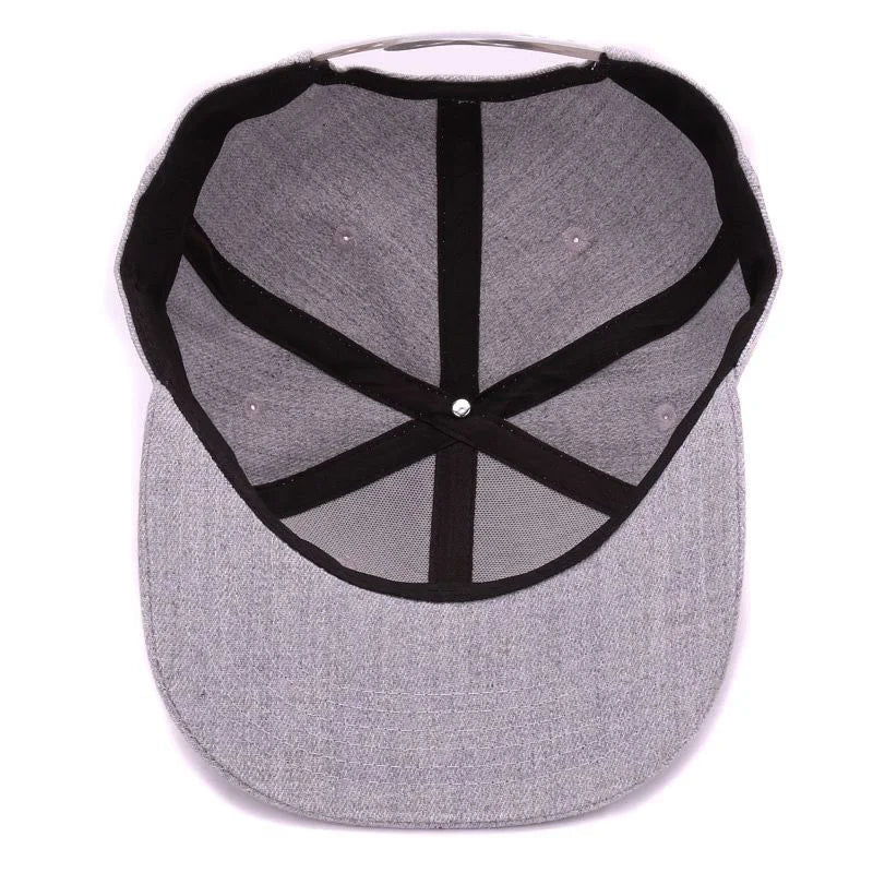 Gorra snapback unisex de lana gris