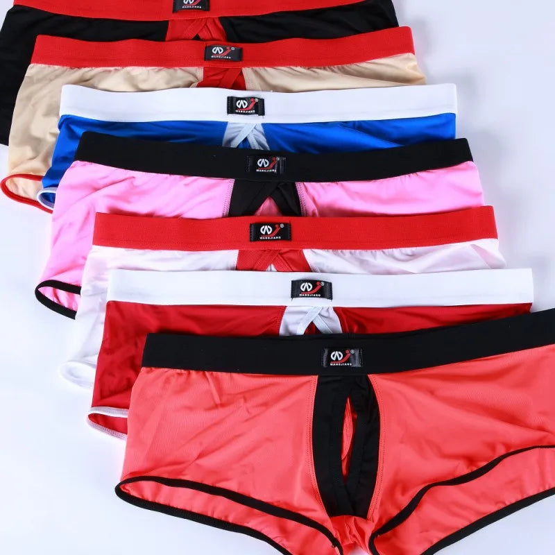 WJ men's underwear outside  pants men's underwear men's Rings Wholesale silk underwear