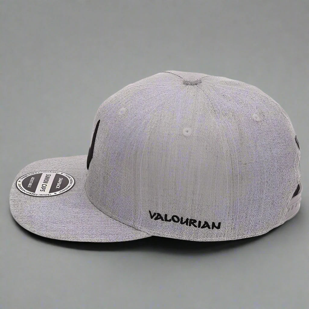 Gorra snapback unisex de lana gris