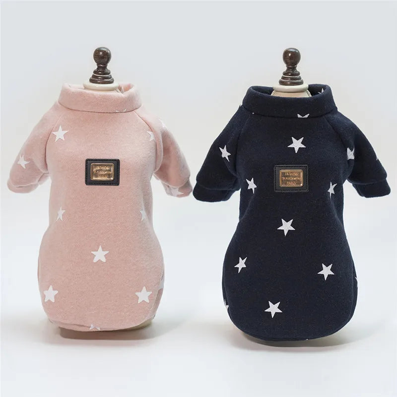 2026 New Brand Soft Pet Dog Clothes For Dog Puppy Cat Winter Warm Clothes Star Print Costume Coat chihuahua Cheap roupa cachorro