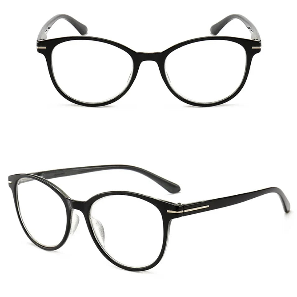 Reading Glasses Women Round Frame Readers Silver Metal Decoration Presbyopic Glasses Magnification Strength1.5 2.5 3 3.5 4