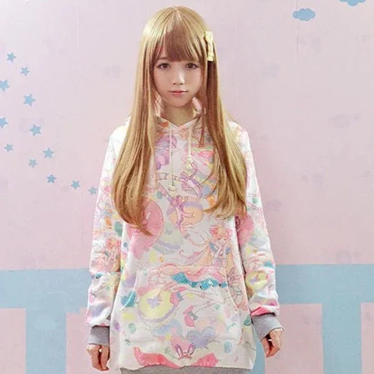 Sudadera Harajuku con dulces en tonos pastel