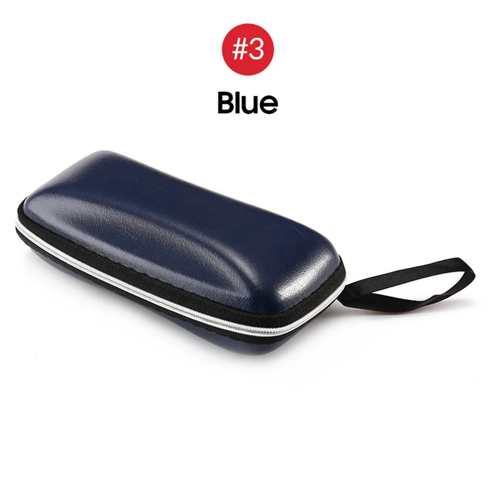 VIVIBEE Men Black PU Leather Sunglasses Case Zipper Waterproof Sun Glasses Eyewear Storage Eyeglasses Genuine Spectacle Box
