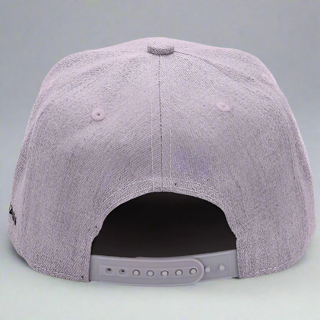 Gorra snapback unisex de lana gris