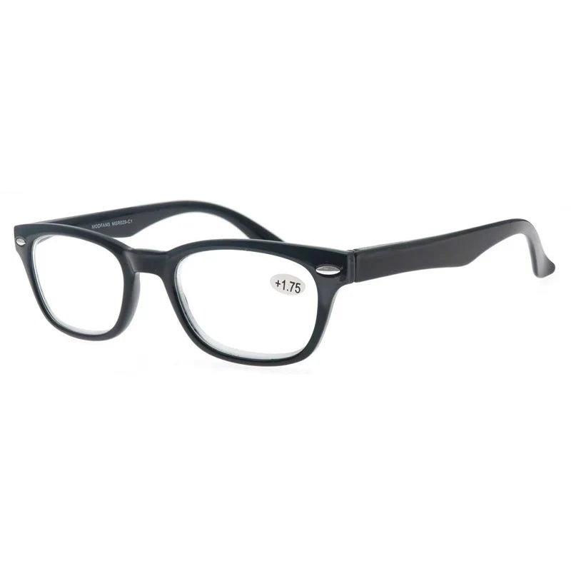 Reading Glasses for Men Sun Readers Comfort Spring Hinge Square Frame Readers for Women Tortoise Black +1.0+1.5+2.0+2.5+3.0+1.75