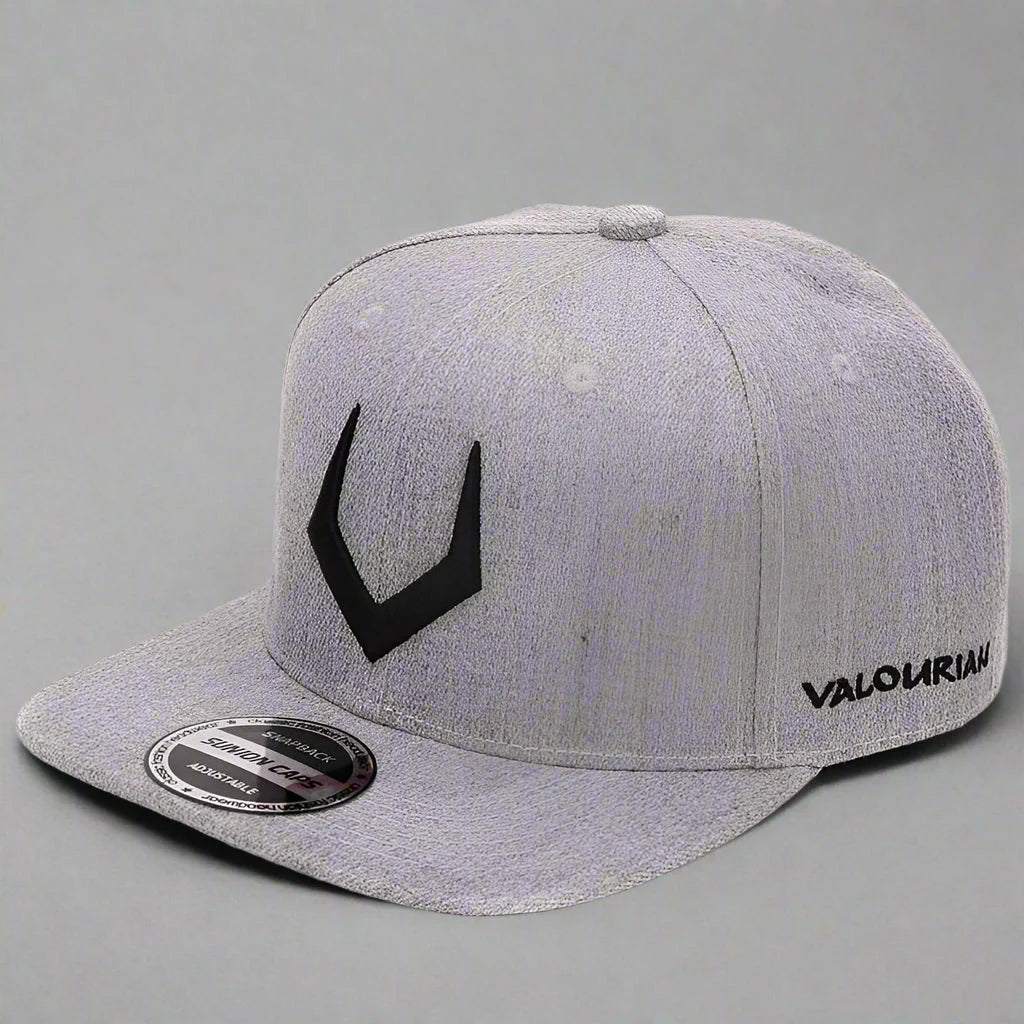 Gorra snapback unisex de lana gris