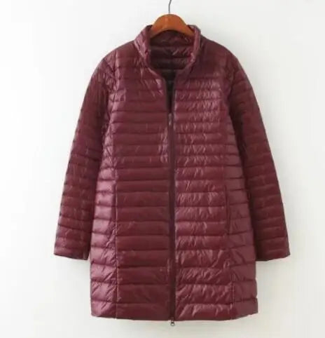 SEDUTMO Winter Down Jackets Women Long Ultra Light Duck Down Coat Slim Puffer Jacket  Autumn Parkas ED619