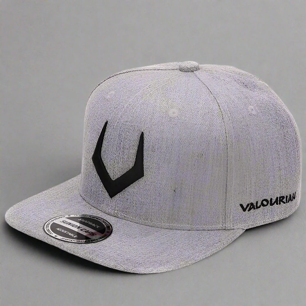 Gorra snapback unisex de lana gris