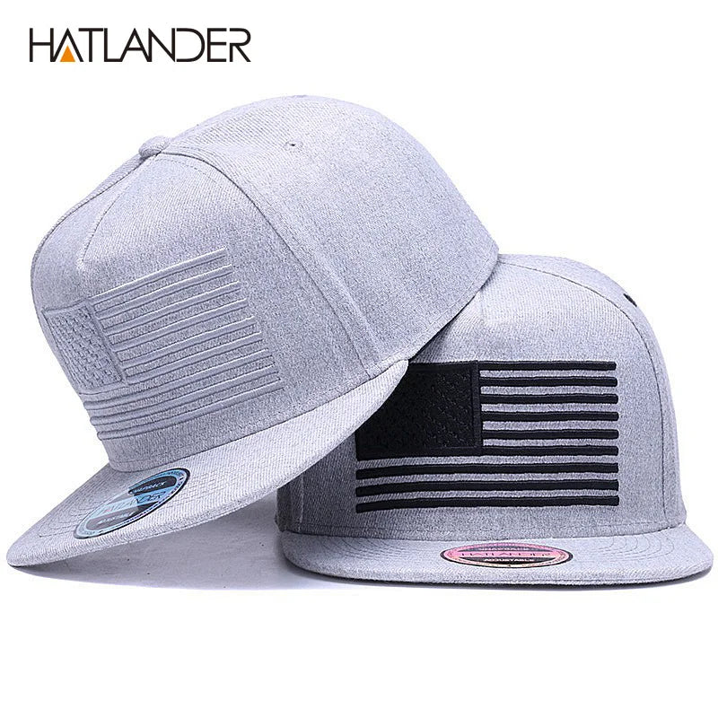 Gorra snapback bordada con bandera elevada