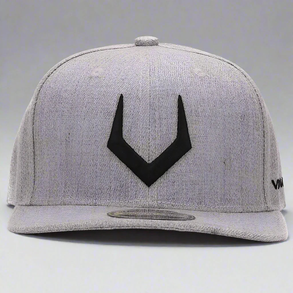 Gorra snapback unisex de lana gris