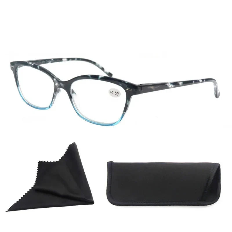 MODFANS Reading Glasses For Women Small Face Readers Classic Frame Stylish Eyeglasses with Spring Hinge Presbyopic Glasses
