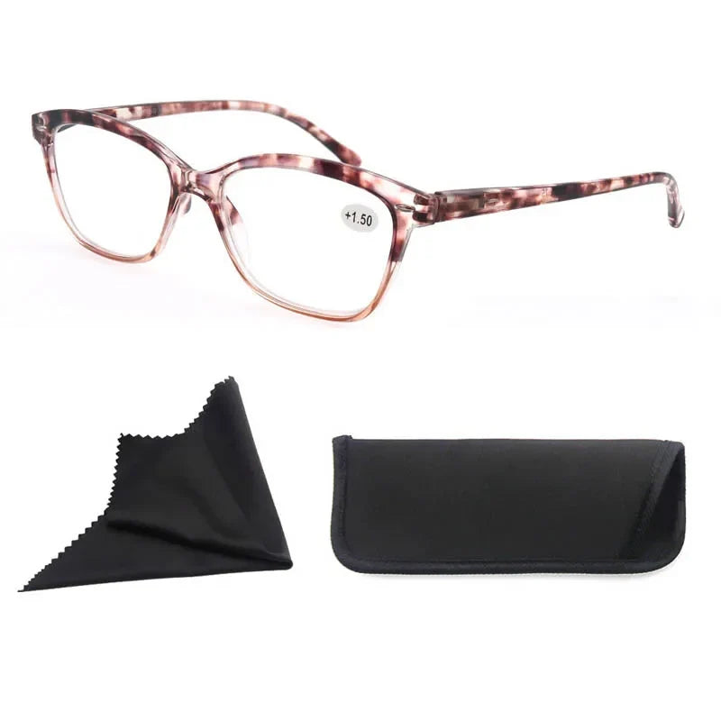 MODFANS Reading Glasses For Women Small Face Readers Classic Frame Stylish Eyeglasses with Spring Hinge Presbyopic Glasses