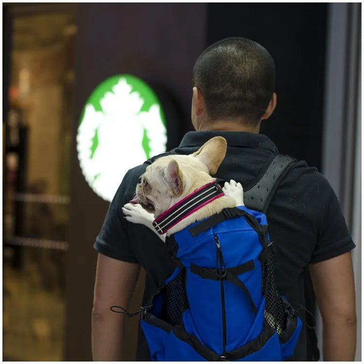 Mochila de transporte para perros, senderismo, viajes, ventilación al aire libre, malla deportiva para exteriores