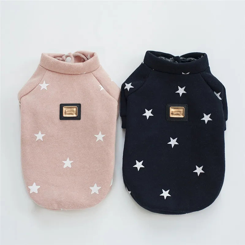 2026 New Brand Soft Pet Dog Clothes For Dog Puppy Cat Winter Warm Clothes Star Print Costume Coat chihuahua Cheap roupa cachorro