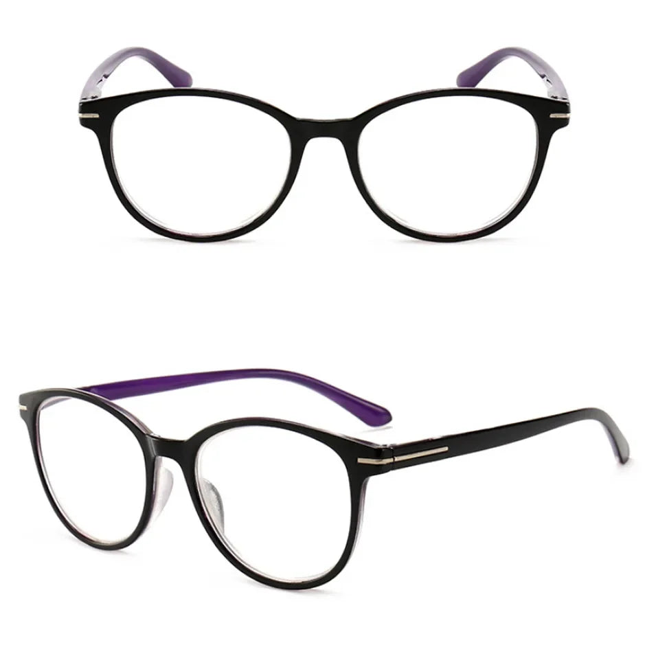 Reading Glasses Women Round Frame Readers Silver Metal Decoration Presbyopic Glasses Magnification Strength1.5 2.5 3 3.5 4