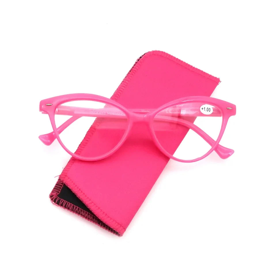 Small face Women Reading Glasses Cat Eye Vintage Fashion Eyeglass Cateye Retro Clear Lens Ladies Ultralight Diopter +1.25 +2.0