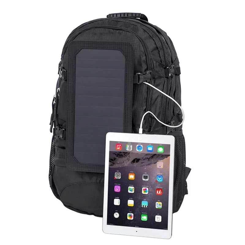 Solar Backpack for Men and Women, Polyester Travel Shoulder Bag, Cell Phone Charger' Solar Bag, Sunpower Laptop Bag, 35L