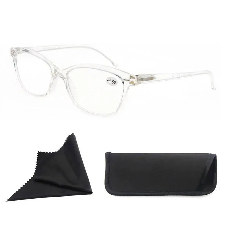 MODFANS Reading Glasses For Women Small Face Readers Classic Frame Stylish Eyeglasses with Spring Hinge Presbyopic Glasses