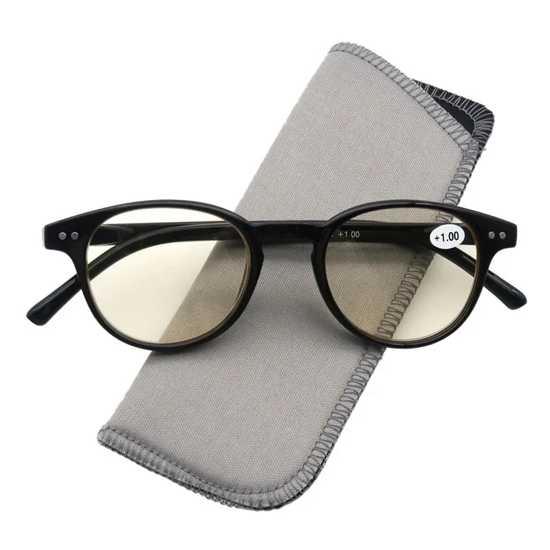 Anti Blue Light Blocking Reading Glasses Women Men Round Vintage Computer Readers Presbyopic Glasses Maginfication +1.0 to +4.0