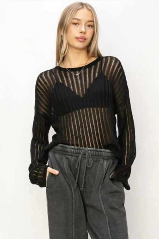 Suéteres Trendsi Suéter de punto acanalado para mujer, blusa suave de manga larga