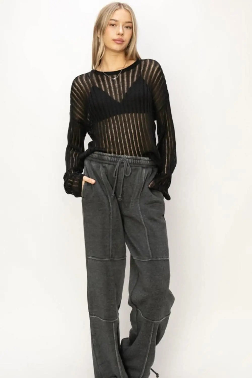 Sweaters Trendsi Ribbed Knit Sweater Women's Long Sleeve Soft Top