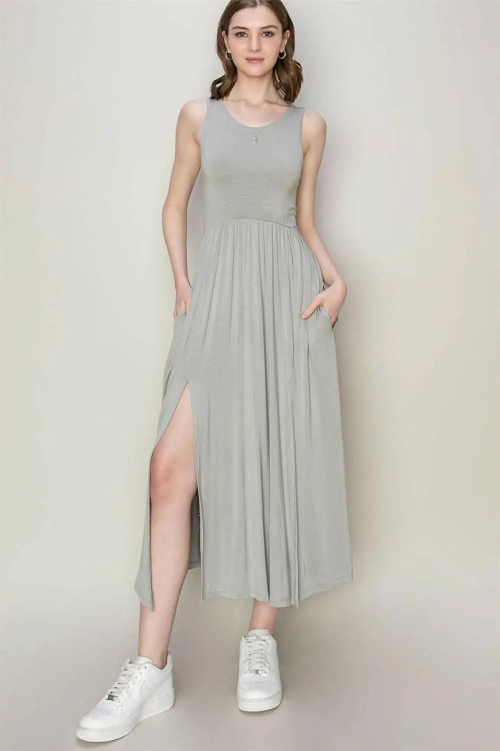 Dresses Trendsi HYFVE Sleeveless Slit Midi Dress