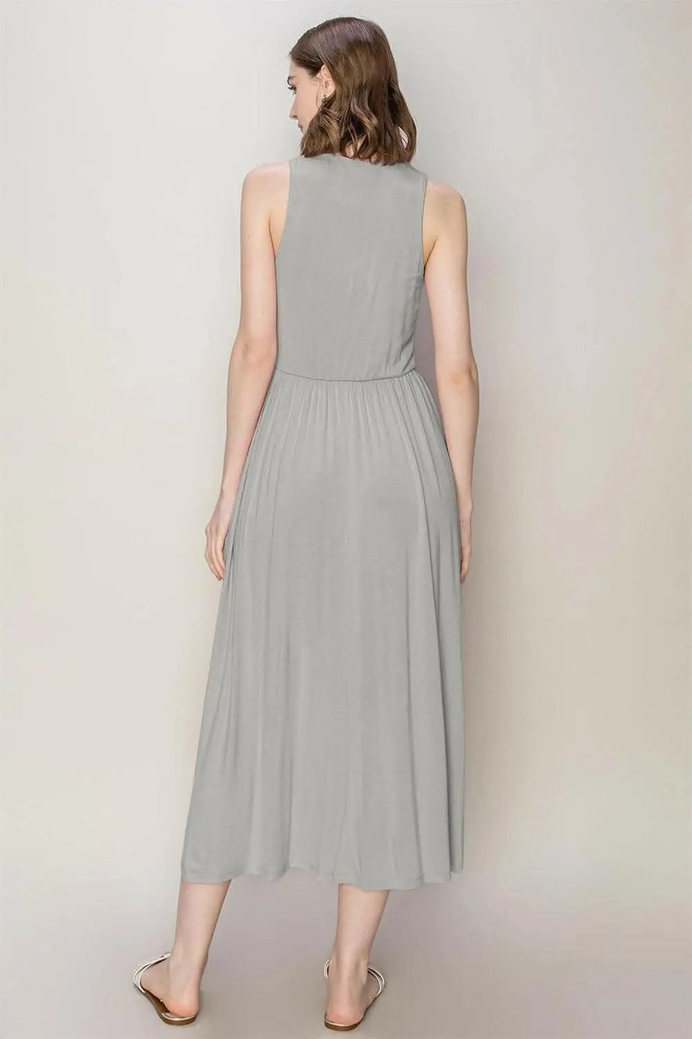 Dresses Trendsi HYFVE Sleeveless Slit Midi Dress