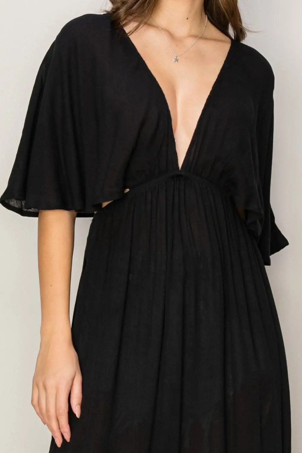 Dresses Trendsi Maxi Cover Up Dress Women's Beach/Pool Tie Back Split Lightweight