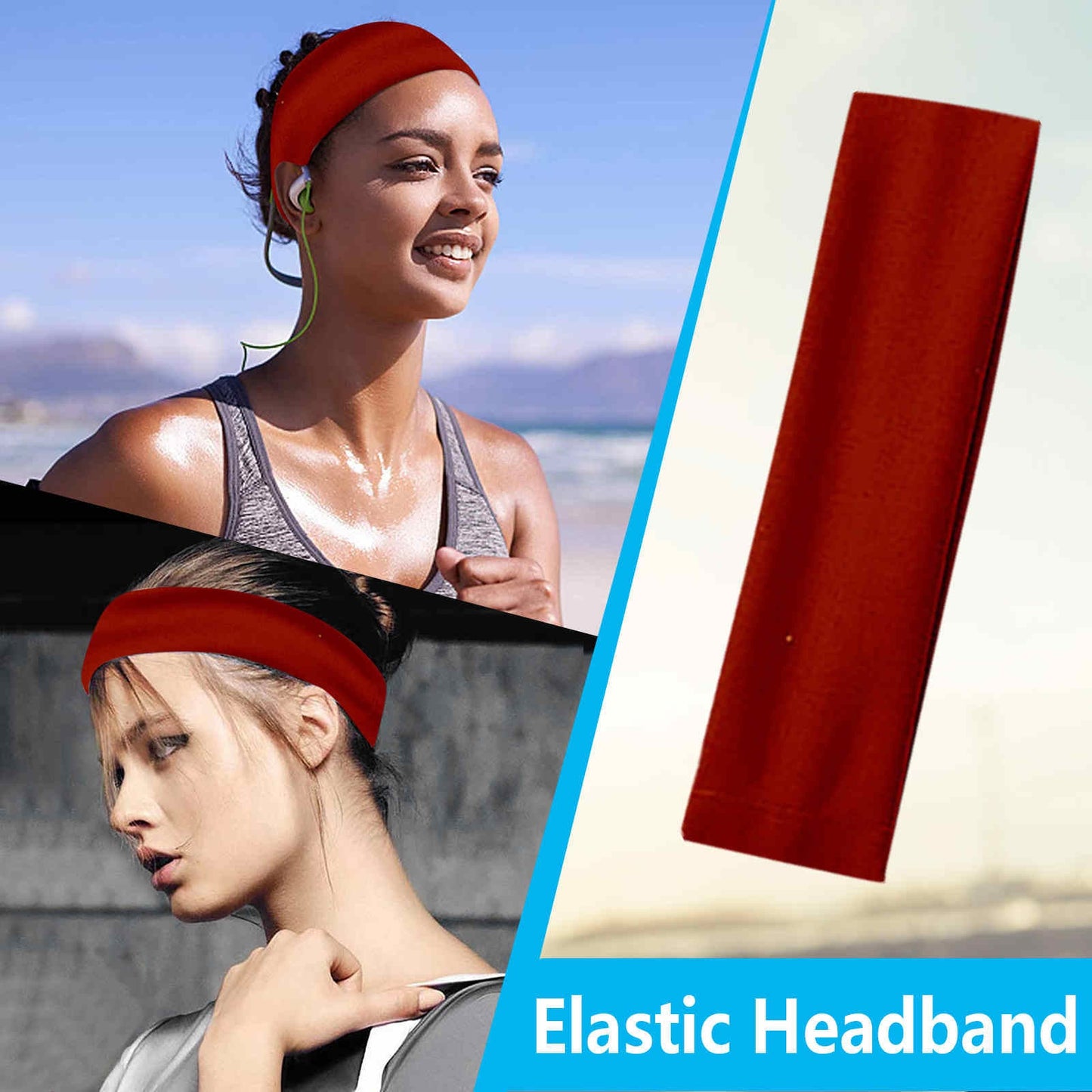 FlexFit Vibe Headband – Unisex Elastic Sports Hair Band for Fitness & Style