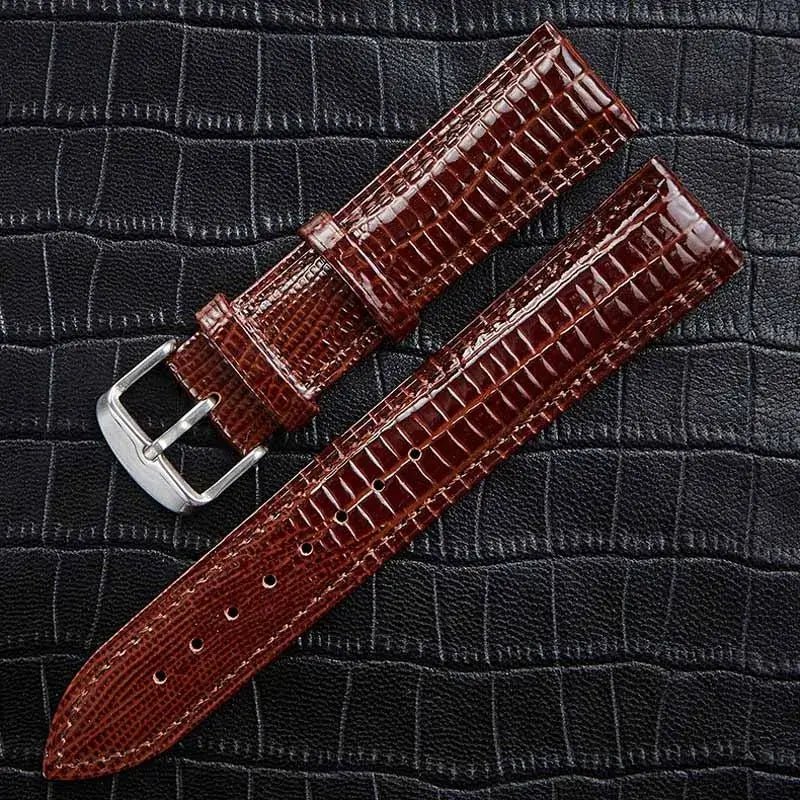 TicWatch Pro 5, Pro 3 & E3 Lizard-Embossed Leather Buckle Band