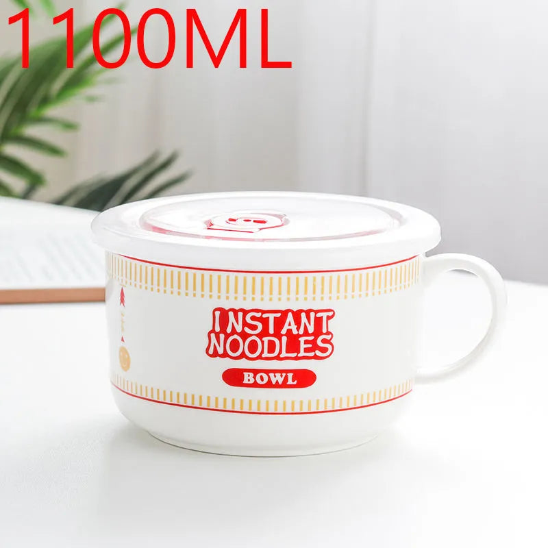Bol de ramen de fideos instantáneos de cerámica