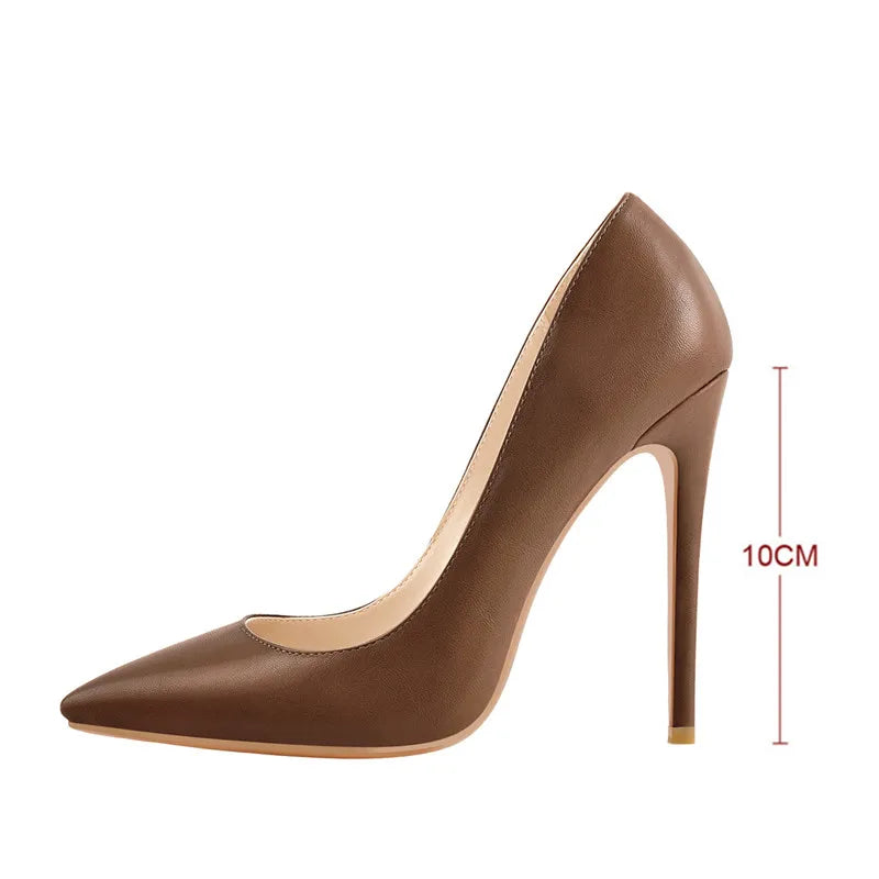 Onlymaker Women Pumps Pointed Toe Slip-On Thin Heels Patent Leather Party Wedding Office Lady Big Size Shoes