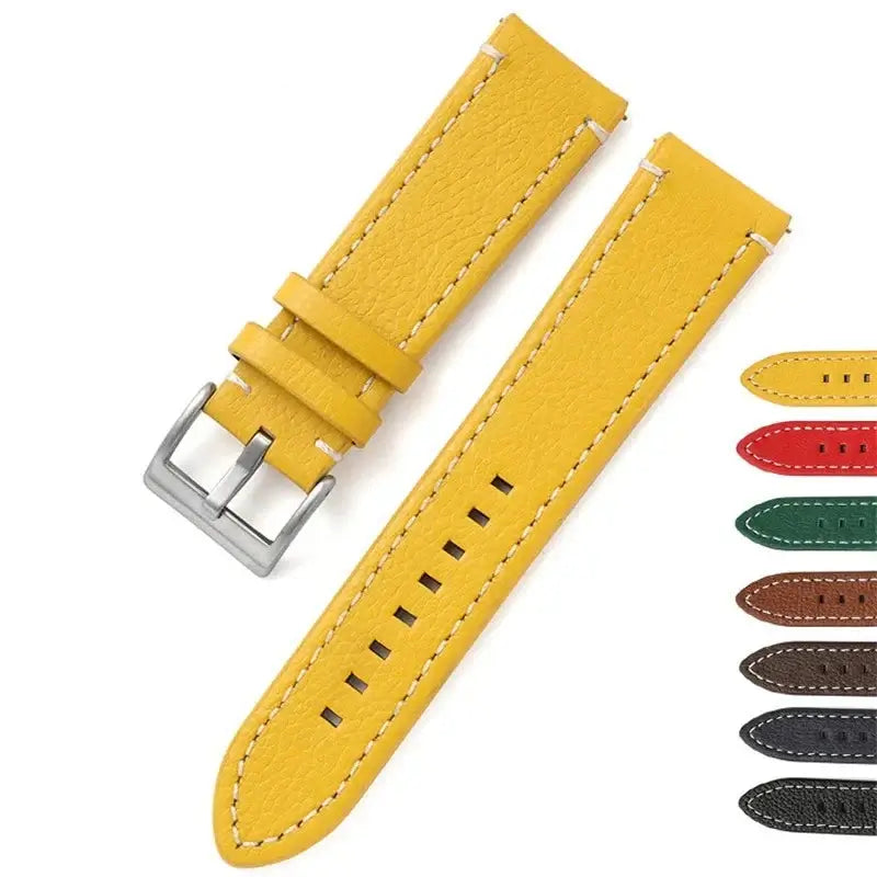 Suunto Race, Vertical & 9 Peak Pebbled Leather Band with Stitching