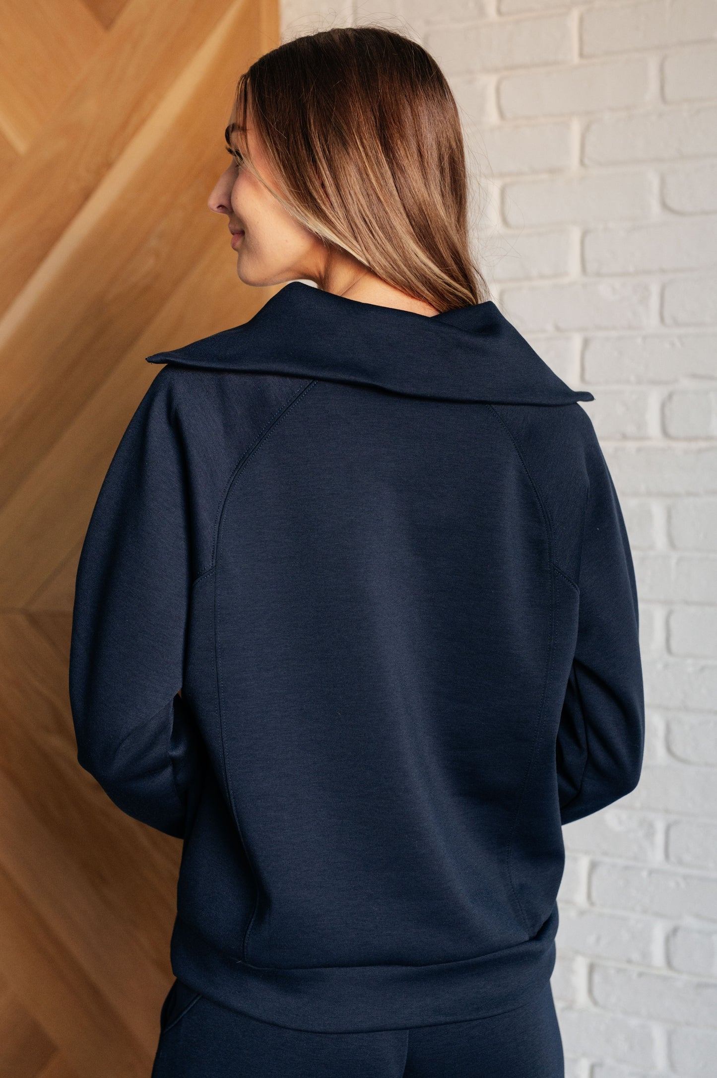 Sudadera Hamptons Travel de media cremallera en azul marino